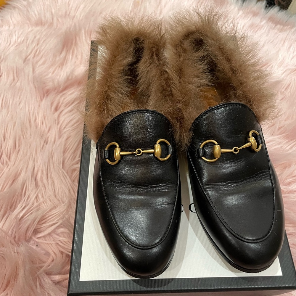 Real fur gucci princeton loafer
